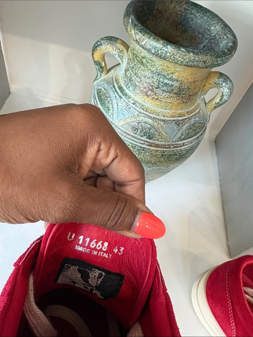 Rare Rick Owen’s Vintage Low Sneakers in Carnelian/Milk colorway